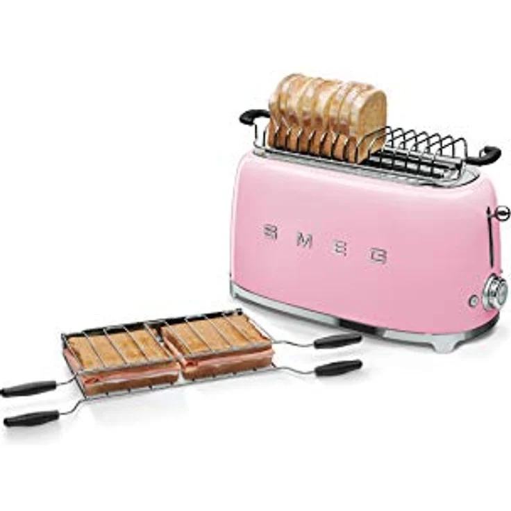 Smeg Toaster TSF02PKEU 4-Scheiben-Toaster, 1500W, 6 Bräunungsstufen, pastellrosa – Bild 3