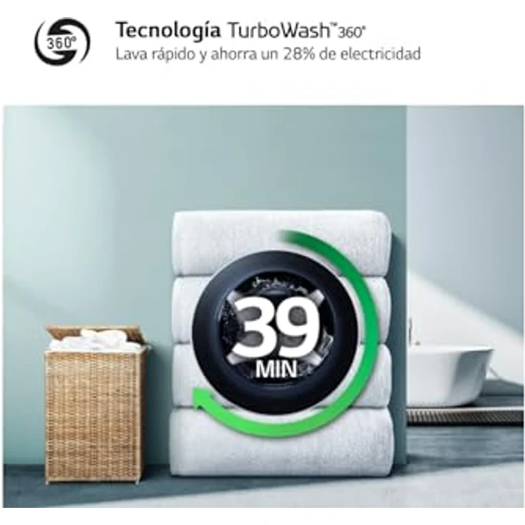 LG F4DR6009A1W Intelligenter Waschtrockner mit AI Direct Drive, TurboWash 360°, 9/6 kg, 1400 U/min, energieeffizient (Waschen A, Trocknen D), Serie 600, Weiß – Bild 5