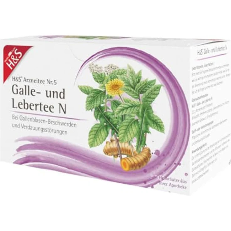 H&S Galle- und Lebertee N, 20 Filterbeutel à 2 g für Gallenblasen-Beschwerden und Verdauungsstörungen – Bild 3
