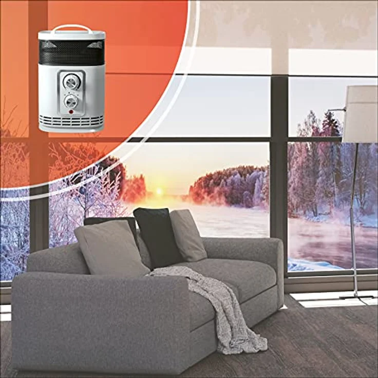 MAUK® PTC Keramik Heizlüfter | 1500 W 3 Stufen Thermostat | Elektro Heizung für Camping & Bad | energiesparend & leise, Weiß – Bild 3