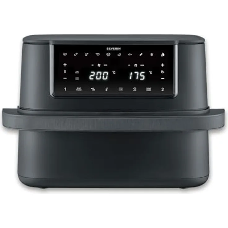 Severin Heißluftfritteuse FR 2490 "Flex Max Dual", 9 l, 2600 W, intelligente Heißluftzirkulation, Touch-Bedienung