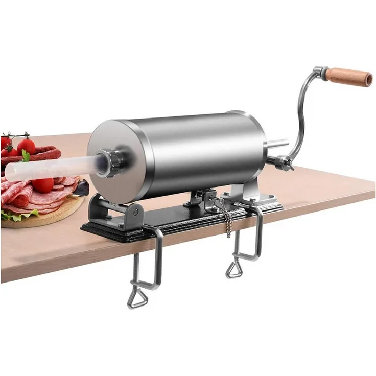 JEOBEST Wurstfüller Füllmaschine aus Edelstahl, manuelle Wurstmaschine mit 3.6 L Kapazität, Silber