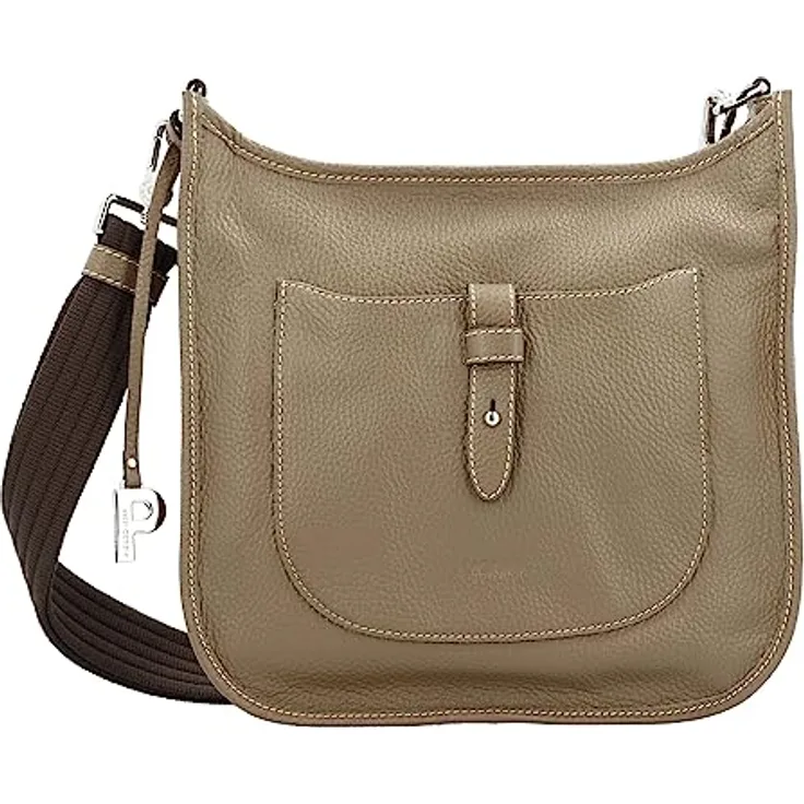 Picard Beuteltasche Kronberg aus genarbtem Rindleder mit Zapfenverschluss, Nude, 27 x 9.5 x 25 cm