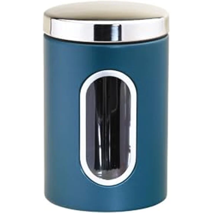 COFI 1453 MICHELINO Edelstahl Aufbewahrungsdose Lebensmitteldose Vorratsdose Serie Nora Petrol 2 L, stylische Optik für moderne Küchen