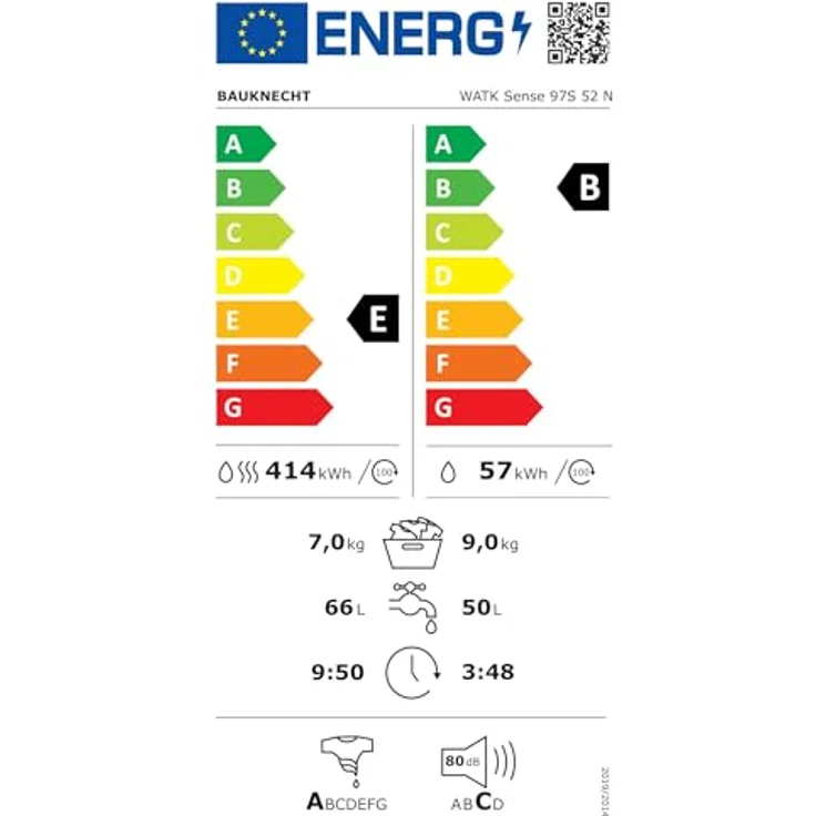 Bauknecht WATK Sense 97S 52 N, Waschtrockner, Energieeffizienzklasse E, Standgerät, Breite 60 cm, Geräuschemissionsklasse C – Bild 18