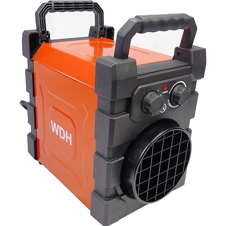 Aktobis Professioneller Elektroheizer Baustellenheizer WDH-BGP03Pro mit Spritzwasserschutz (3 kW / 230 V / IP24)