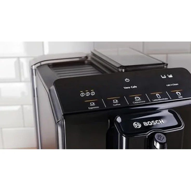 BOSCH VeroCup TIE20109, Kaffeevollautomat mit Milchaufschäumer, schwarz, Easy Select Display, Aroma Max System, Keramik-Mahlwerk, 1,4 l Wassertank, 1.300 W Leistung – Bild 2