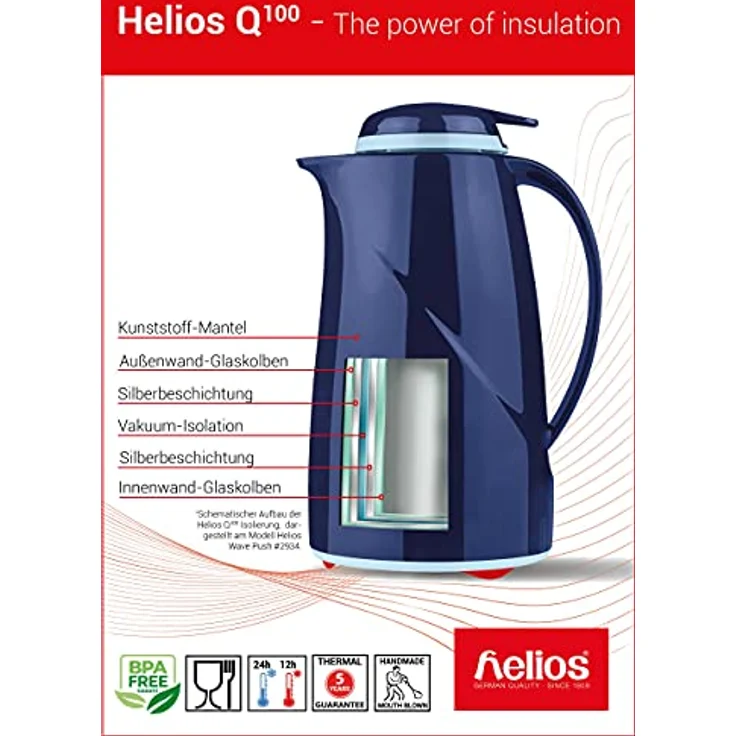 Helios Wave Kunststoff-Isolierkanne, weiß, 0,6 Liter – Bild 9