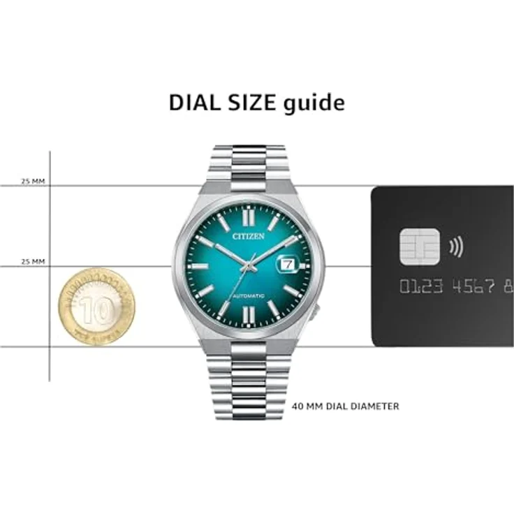 Citizen NJ0151-88X Herren 40mm 5ATM Automatik Armbanduhr, Silber (Analoguhr, 40 mm) – Bild 10