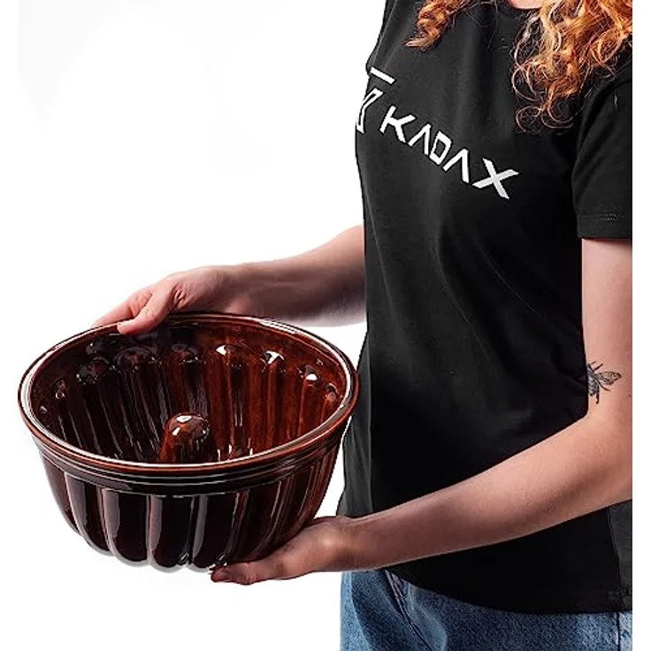 KADAX Gugelhupfform Olympia, Spülmaschinenfeste Keramikbackform für Kuchen, 27 cm, Handgefertigt und Robust – Bild 4