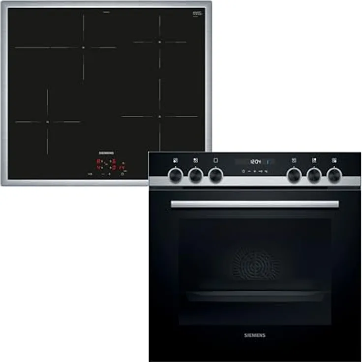 Siemens EQ522IA00 iQ500 Herd-Cerankochfeld-Kombination herdgesteuert, 59,4 cm breit, granit Glanz-Emaille - einfache Reinigung, cookControl10 - Automatikprogramme