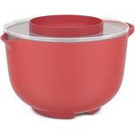 Mepal Rührschüssel Chef it, 3000 ml mit Deckel, Anti-Rutsch Boden, mikrowellen- und spülmaschinengeeignet, hitzebeständig bis 110°C, Coral