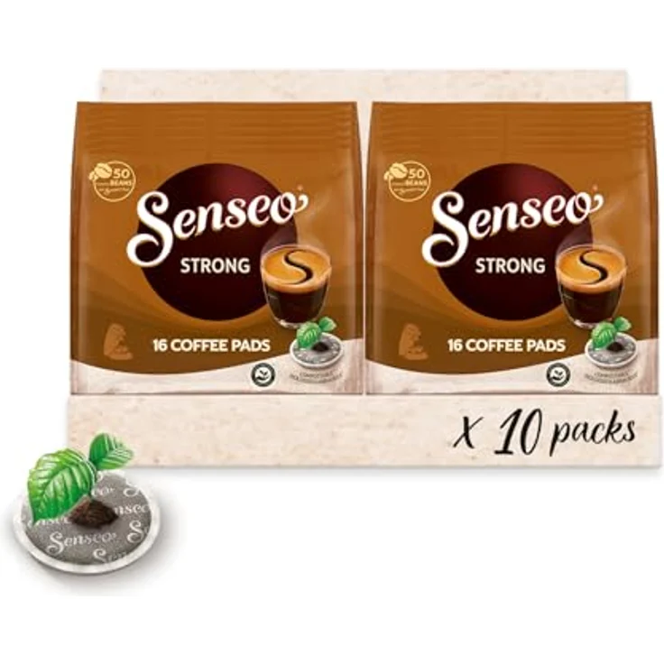 Senseo Kaffeepads Kräftig / Strong, Intensiver und Vollmundiger Geschmack, Kaffee, neues Design, 10er Pack, 10 x 16 Pads – Bild 2