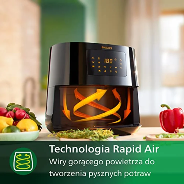 Philips HD9252-90 Airfryer - Das Original Heißluftfritteuse, 1400W, für 2-3 Personen, 800g-4,1L Kapazität, digitales Display schwarz – Bild 3