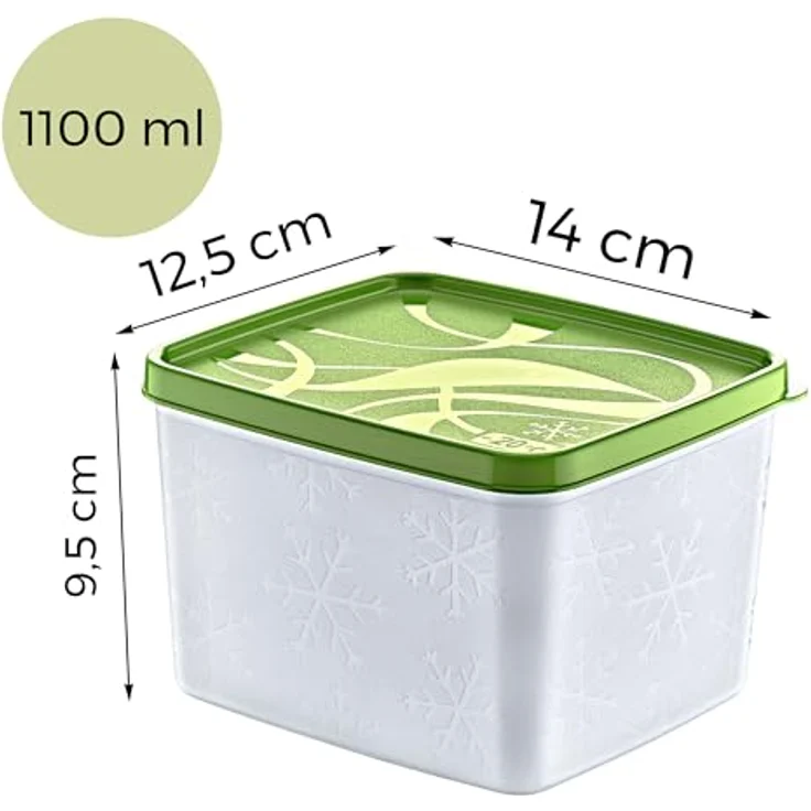 Annastore 6 x hochwertige Tiefkühldosen - Gefrierdosen - Luftdicht - Tiefkühlboxen - Gefrierboxen - Vorratsdosen (6 x 1100 ml) – Bild 3