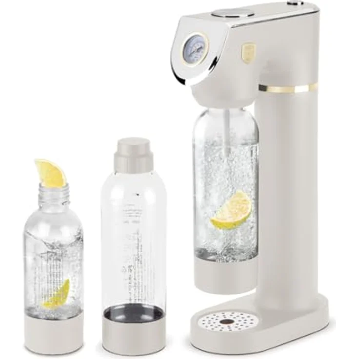 Berlinger Haus SODABAR Wassersprudler matt cream Sahara Collection mit integriertem Barometer, inkl. 2 Flaschen (1L und 0,5L) – Bild 2