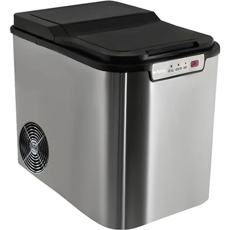 Ruhhy Eismaschine Eiswürfelmaschine - Professionelle Eismaschine 12 kg/Tag, LED-Anzeige, transparente Abdeckung - Weiß – Bild 4