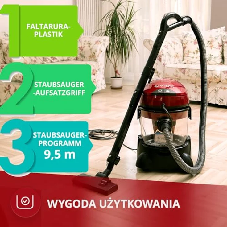 MPM MOD-22 Staubsauger 4,5 l Trommel-Vakuum Trocken&Nass 2400 W Beutellos – Bild 6