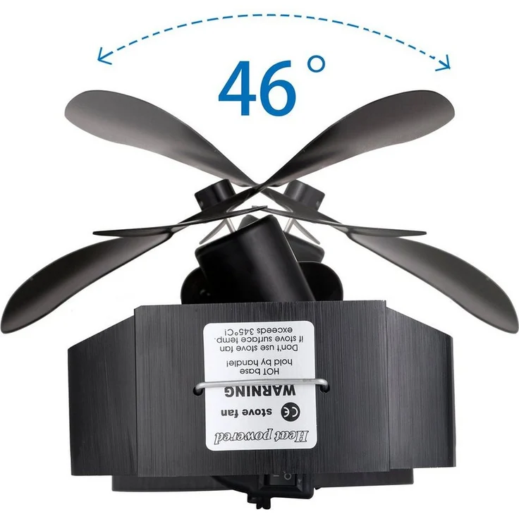Valo Kaminventilator Valo Ofenventilator Kaminventilator für Ofenrohr, stromlos, schwarz – Bild 1