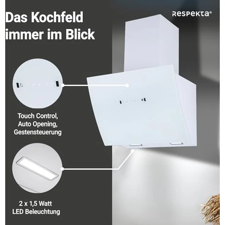 Respekta CH99060SA, Dunstabzugshaube (600 mm breit, 408 tief) – Bild 4