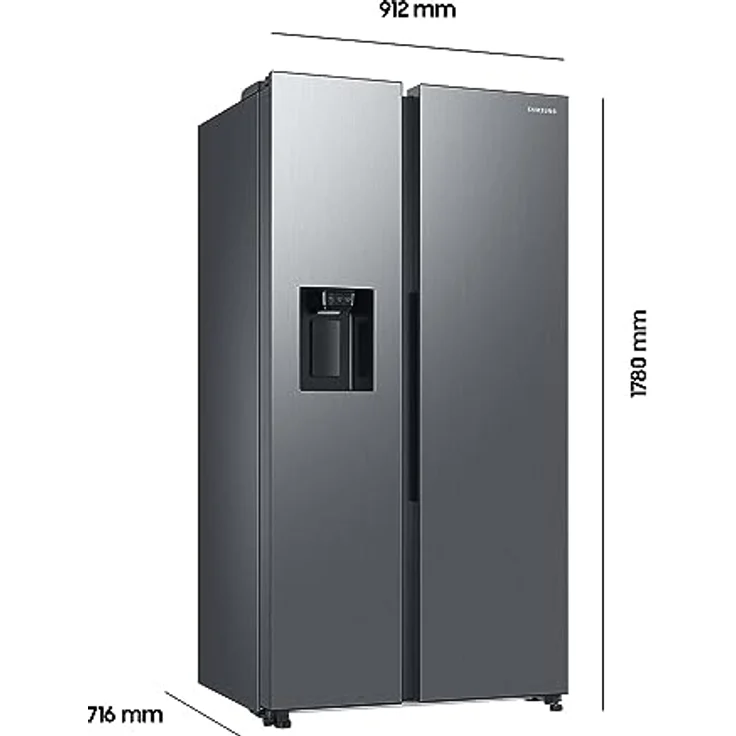 Samsung RS6GCG885DS9EG Side by Side Kühlschrank, 178 cm, 634 ℓ Gesamtvolumen, 225 ℓ Gefrierteil, AI Energy Mode, Wasser- und Eisspender, Frischwasseranschluss, Edelstahl Look – Bild 3