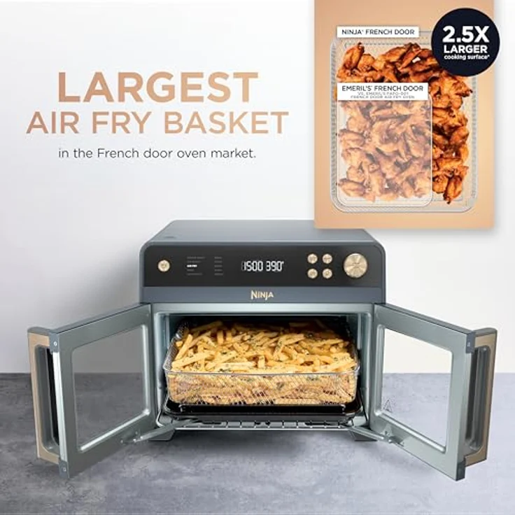 Ninja Cyberspace FO101BL French Door Premier Air Fry Oven, 10-in-1, 20,3 qt Kapazität, PFAS-frei, spülmaschinenfestes Zubehör – Bild 3