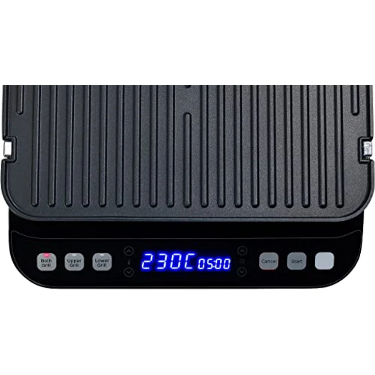 Rosenstein und Söhne Sandwichmaker: Digitaler Panini-, Sandwich- & Kontaktgrill, Timer & Memory, 2.000 W, Edelstahlgehäuse (Plattengrill, Grills, Grillspieße) – Bild 5