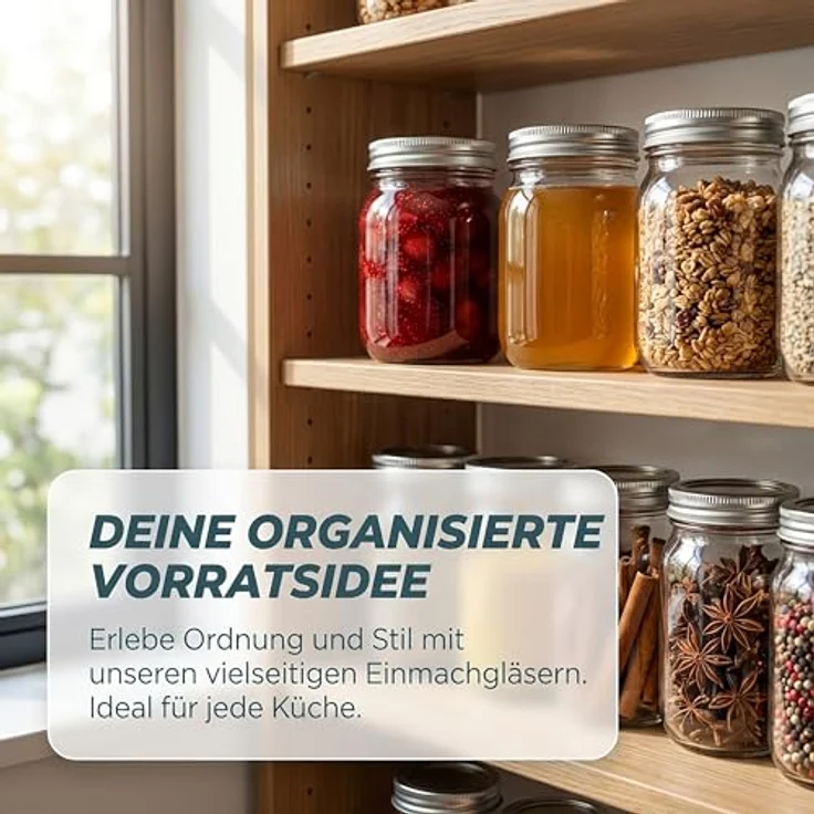 relaxdays Einmachglas Einmachgläser 8er Set, 500 ml, luftdicht mit Deckel, transparent, inkl. Etiketten und Schnur – Bild 2