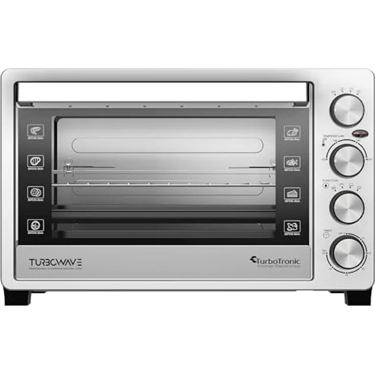 TurboTronic 30 L Elektrobackofen mit Grill, Umluft, Drehspieß & Timer, Edelstahl, 1500W, 4-in-1 Funktion – Bild 3