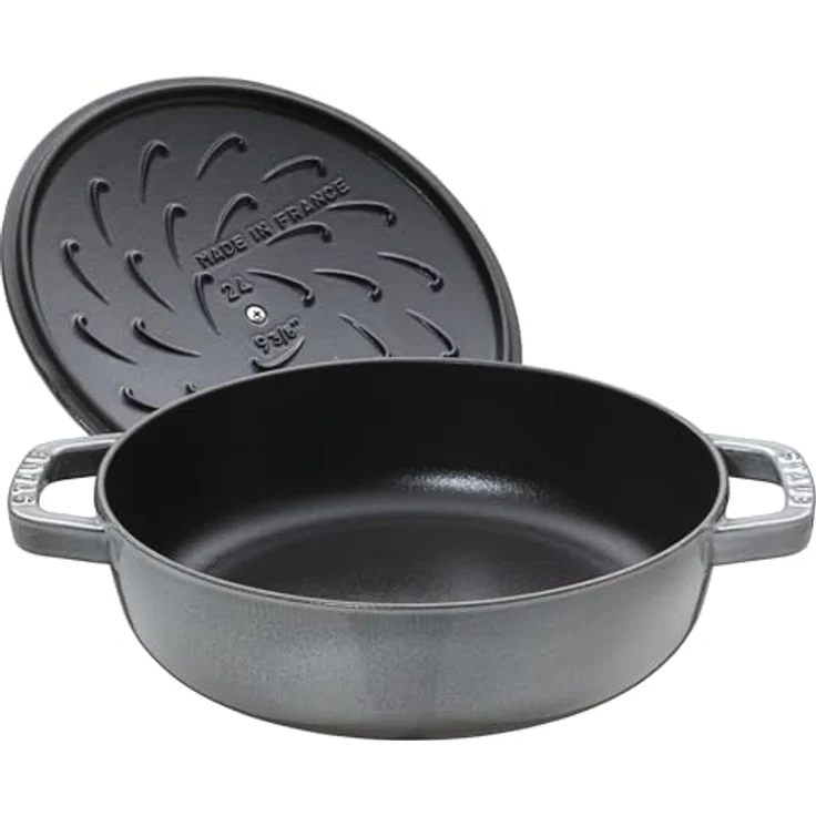 Staub Bräter mit Chistera, induktionsgeeignet, Gusseisen, Graphitgrau, 28 cm, 1 Einheiten – Bild 3