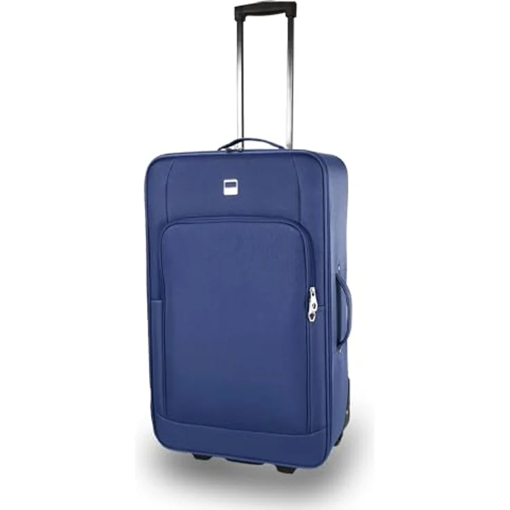 SIGN Stoffkoffer Trolley Reisekoffer Inline Rollen (Blau, 4er Set) - Leichte Weichgepäck-Trolley mit Teleskopstangen – Bild 2