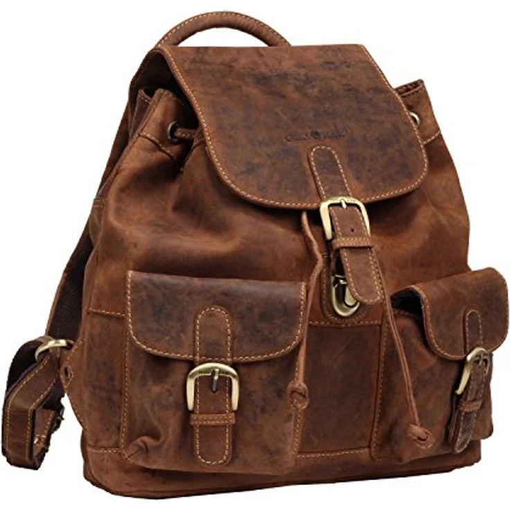 Greenburry Vintage City Rucksack, 100% Leder, 35 cm, braun – Bild 1
