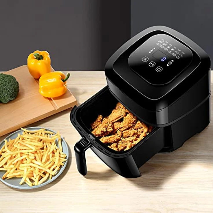 es Smart Home Heißluftfritteuse, 1800 Watt, 5,5 Liter, ohne Fett, per App steuerbar, schwarz – Bild 6
