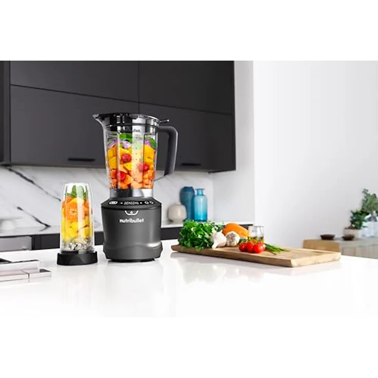 NutriBullet Smart Sense Standmixer NBF550DG, 1500 Watt Motor, Smart-Automatikzyklus, Edelstahl – Bild 6