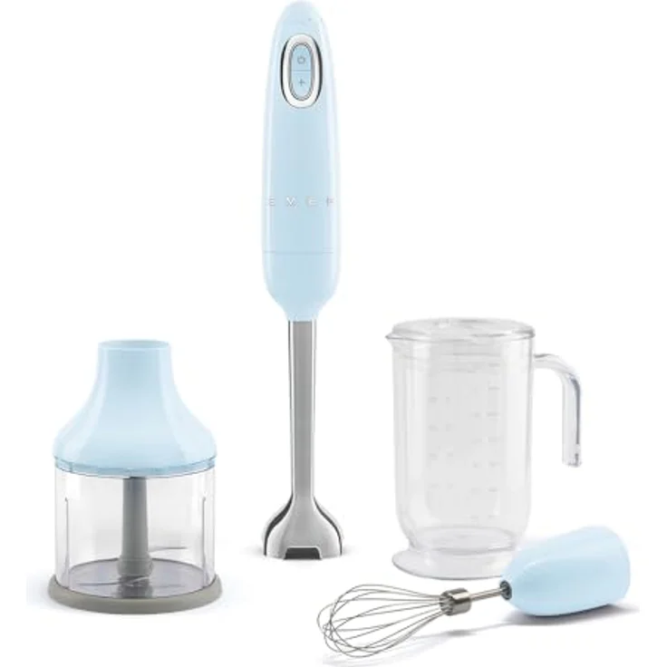 Smeg Stabmixer HBF03, 700-Watt-Motor, Retro-Design, blau – Bild 3