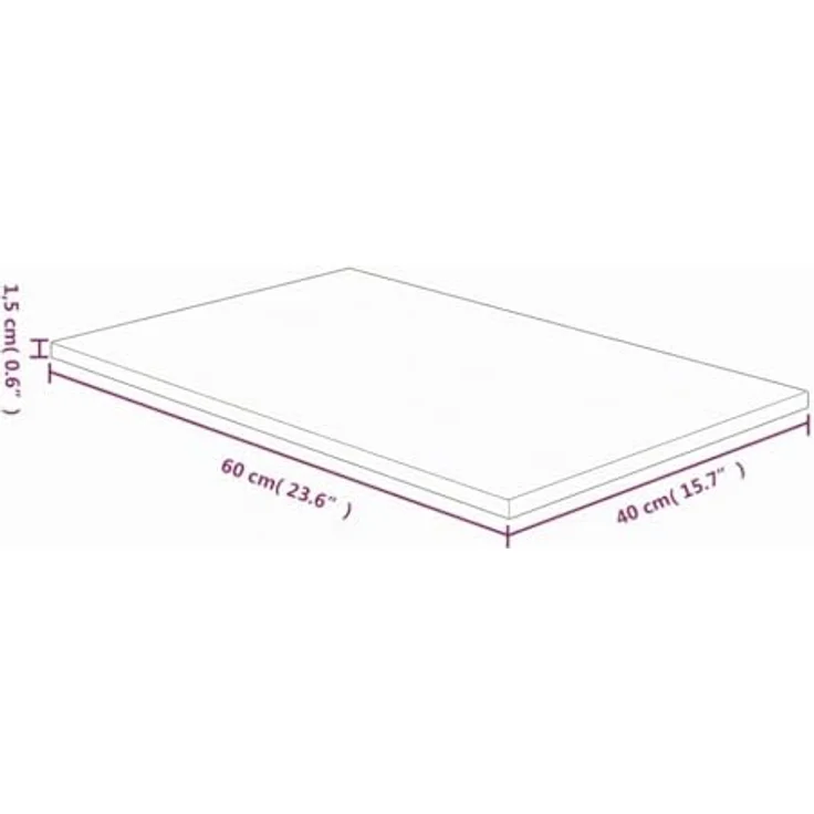 vidaXL Schneidebrett Waschtischplatte Hellbraun 60x40x1,5 cm Massivholz Behandelt, Eichenholz – Bild 5