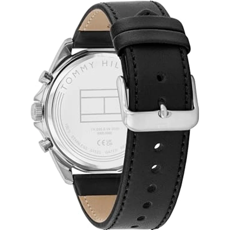 Tommy Hilfiger Multi Zifferblatt Quarz Uhr für Herren mit Schwarzes Lederarmband - 1710644, Multifunktionales Quarzwerk, Elegantes Dunkelgraues Zifferblatt, Wasserabweisend bis 5 bar – Bild 3