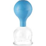 pulox Schröpfglas aus Echtglas inkl. Saugball in Blau, 62 mm