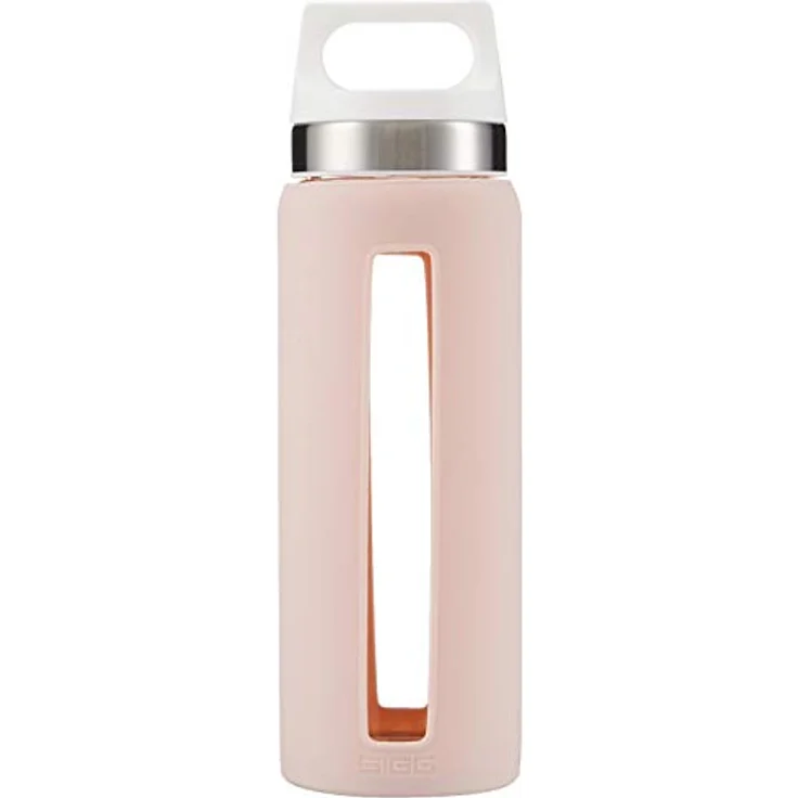 Sigg Trinkflasche Dream Glas Wasser Flasche Mit Silikon, hitzebeständig Griff. 0,65 l, BPA-frei, Blush – Bild 3