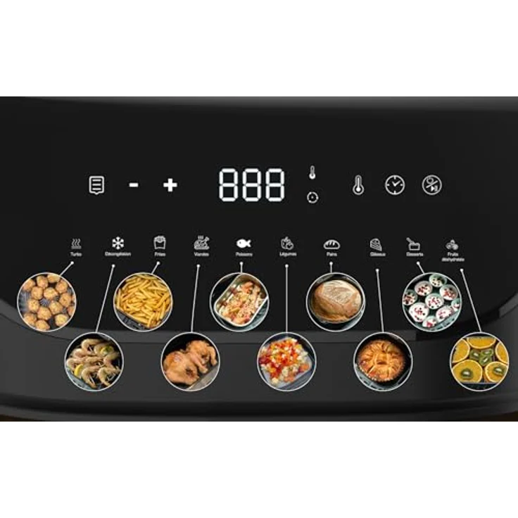 LITTLE BALANCE 8704 Crousty Light XL, Fritteuse ohne Öl, Air Fryer, 10 voreingestellte Programme, 7 Liter für 6 Personen, 1600 W, Schwarz – Bild 3