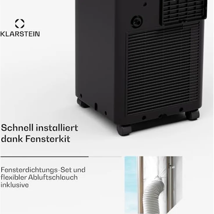 Klarstein Aero Smart Ring Mobile Klimaanlage 7000 BTU, 3-in-1 Klimagerät mit Abluftschlauch, luftentfeuchter & Ventilator für Räume bis 25 qm, inklusive Kit – Bild 5
