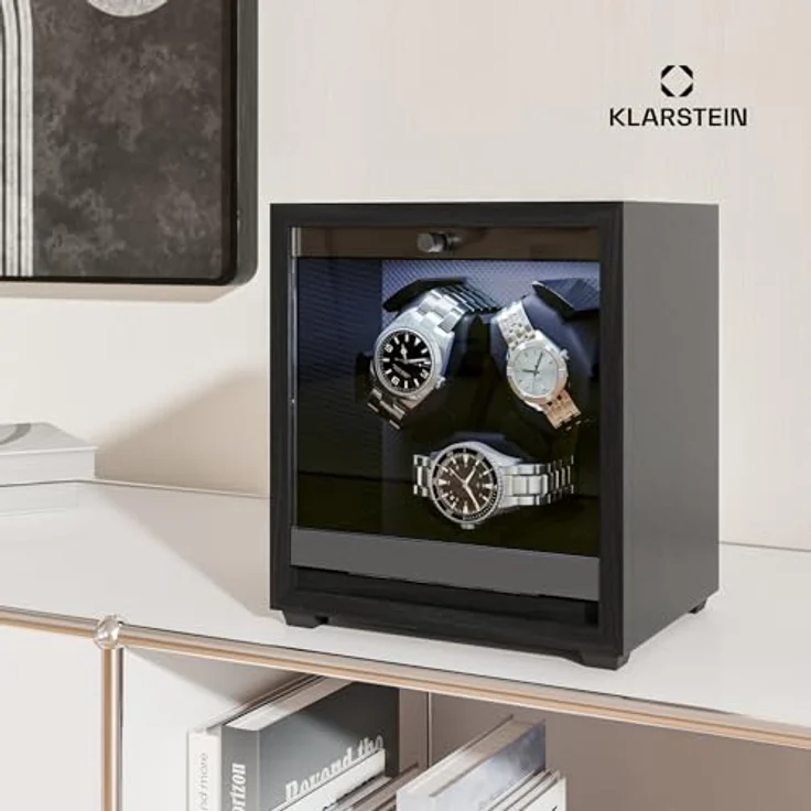 Klarstein Uhrenbeweger Brienz, 3-fach Uhrenbox mit Holz-Optik, 4 Rotationsmodi und integrierter LED-Beleuchtung – Bild 6