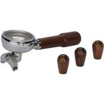 La Pavoni Kaffeebereiter Kit Cellini EVO, Holzgriffe Canaletto-Walnuss, kompatibel mit SemiPro Maschine, 58 mm Filterhalter