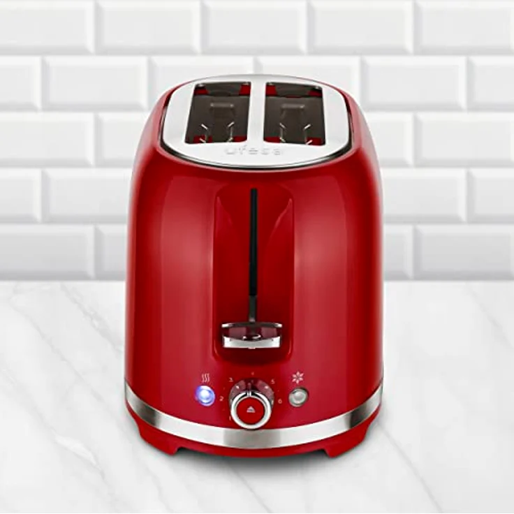 Ufesa Toaster 2 Scheiben Retro Rot Classic Pinup, Vintage-Design, 850 W, 2 extrabreiten Schlitzen Sandwichtoaster, geeignet für alle Arten von Brot, 7 Bräunungsgrade, Kabelsammler, Krümeltablett – Bild 2