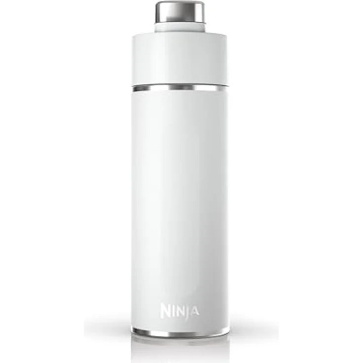 Ninja Thirsti Wasserflasche/Thermobecher to go, 530ml, auslaufsicherer Deckel, dreifach isolierter Travel Mug, Edelstahlflasche, Weiß – Bild 1