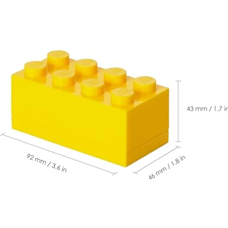 LEGO Mini-Box, 8 Noppen, Lunchbox-Einsatz, Snackbox, gelb – Bild 3
