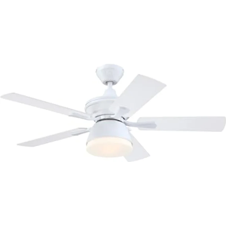Westinghouse Nevada 7316340, 105 cm Deckenventilator in Mattweiß mit Opalmilchglas, für Innen- und Außenbereiche, umschaltbarer Sommer-Winterbetrieb – Bild 1