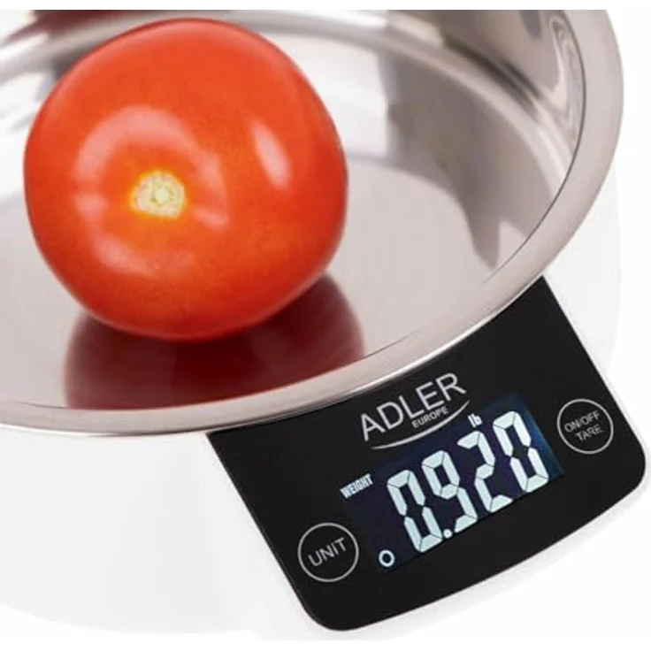 Adler AD 3166 Küchenwaage mit Schüssel Schale Edelstahl Digital Display beleuchtet – Bild 3