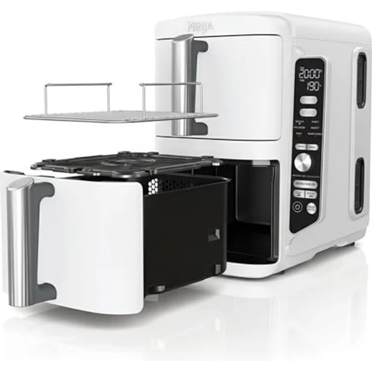 NINJA Heißluftfritteuse SL400EUWH Doppel XL Doppel-Heißluftfritteuse, 2470 Watt, 9,5 Liter, PTFE-freie Antihaftbeschichtung – Bild 3