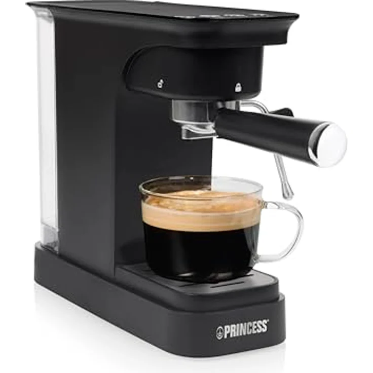 Princess 249421, Espressomaschine mit 20-Bar-Pumpe, 0,8 l Wassertank, schwarz – Bild 1